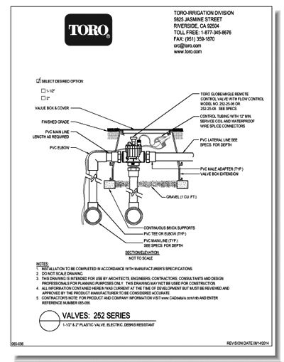 Toro 254 Globe Valve With Flow Control - 1-Inch NPT Irrigation Valve